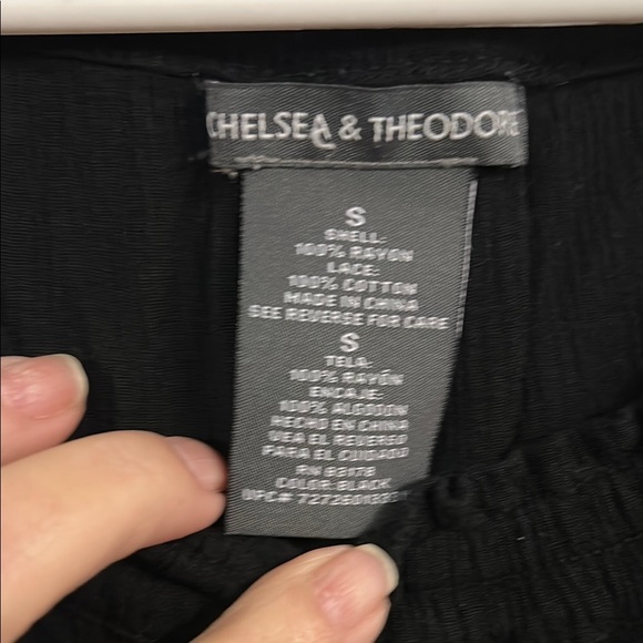 Chelsea & Theodore Black Smocked Ruffled Blouse - Picture 2 of 4